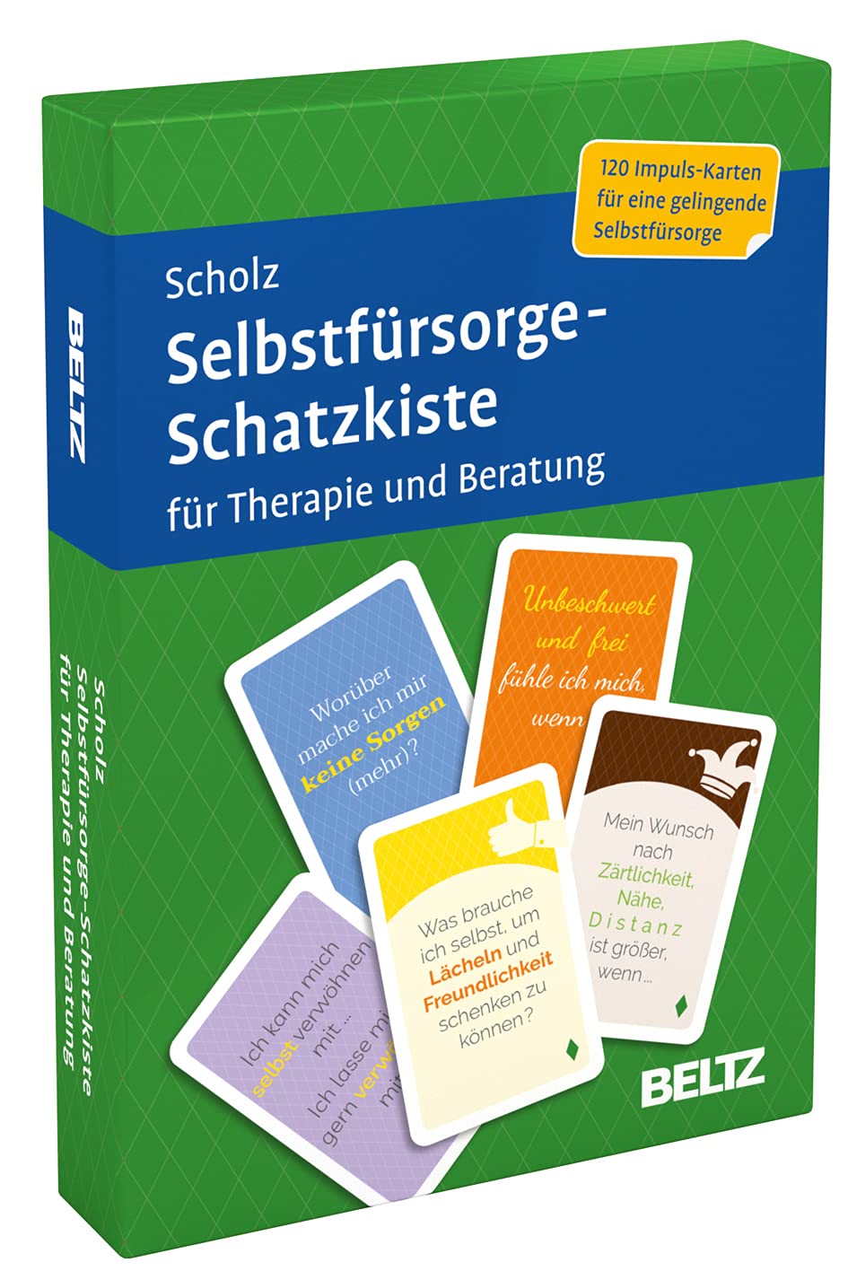 Selbstfürsorge-Schatzkiste für Therapie und Beratung: 120 Karten mit 20-seitigem Booklet in stabiler Box, Kartenformat 5,9 x 9,2 cm (Beltz Therapiekarten)