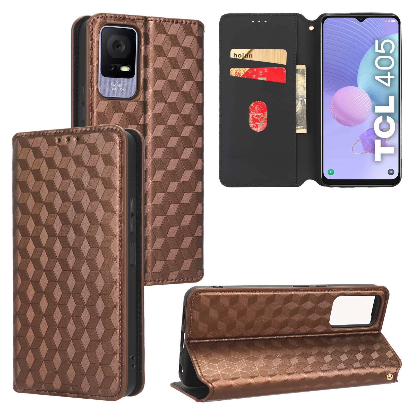 Cover per TCL 408 Custodia Compatibile con TCL 408 Custodia per Telefono Custodia a Portafoglio Magnetica in Pelle PU Kickstand CPT50