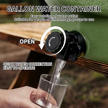 HAIGE 3.2 Gallon Water Container with Spigot, Heavy-Duty Portable Water Jug with Dual Handles, BPA-Free Camping Water Storage for Outdoor, Car Travel, Emergency, Home Drinking & Party Cold Drinks