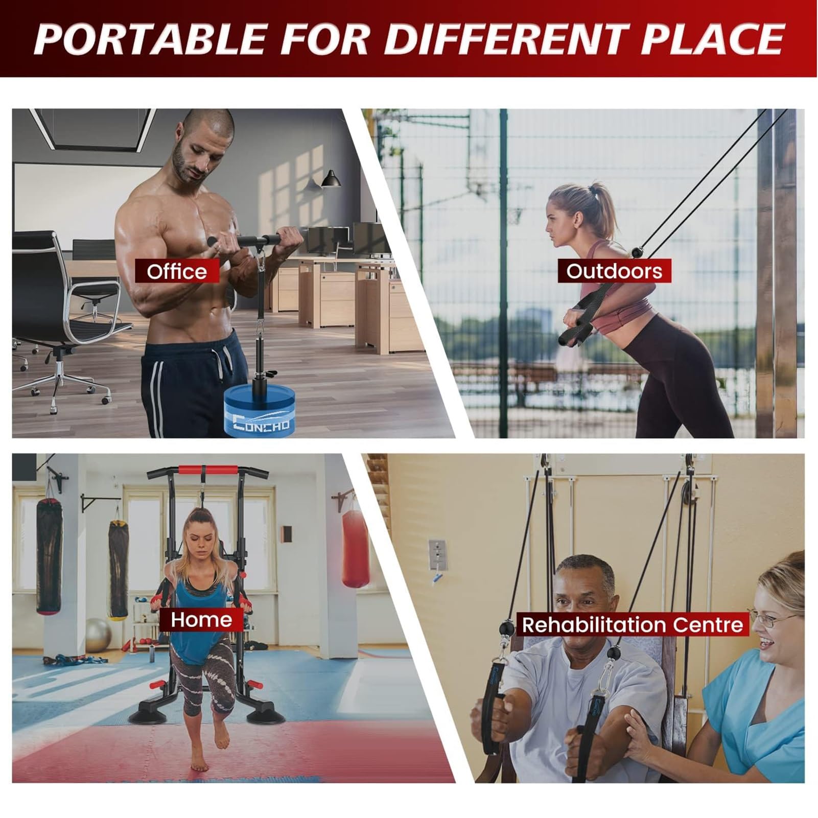 Sistema Di Pulegge For Palestra, Sistema Di Pulegge For Allenamento Tricipiti For Trazioni LAT, Curl Bicipiti, Tricipiti, Spalle, Schiena, Allenamento Avambracci, Sistema Pulegge Con Cavi Squat Rack