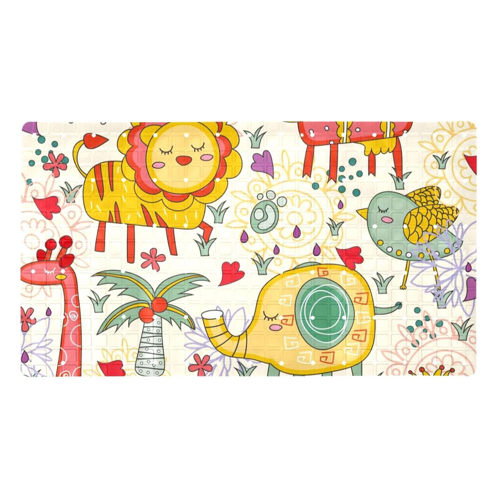 Tapis de douche antidérapant motifs de la jungle pour le bain des enfants