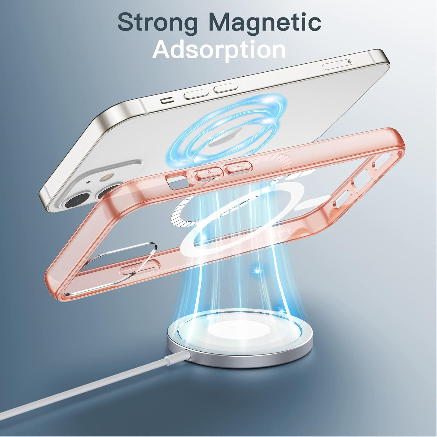 JETech Magnetic Case for iPhone 12 Mini 5.4-Inch Compatible with MagSafe Wireless Charging, Shockproof Phone Bumper Cover, Anti-Scratch Clear Back (Rose Gold)