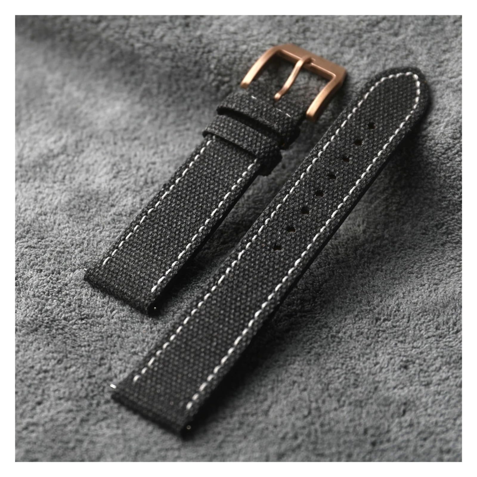 Uhrenarmband aus regeneriertem Leder auf Leinwand 20 mm 21 mm 22 mm Schnalle aus reinem Kupfer Weiches Armband Schwarz Grün Grau für traditionelle Uhr