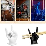 WADY Drum Stick Display Stand Creative Gifts Drummer, 'Rock Hand' Drumstick Holder, Organizer Set, Resin Case Rack, White