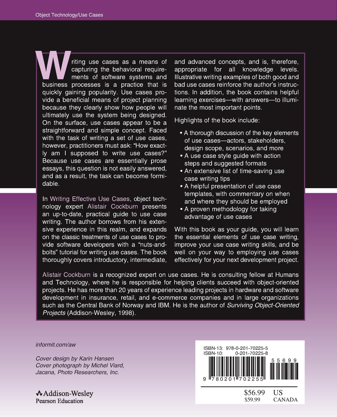 Writing Effective Use Cases (Crystal Series for Software Development) (Agile Software Development Series)