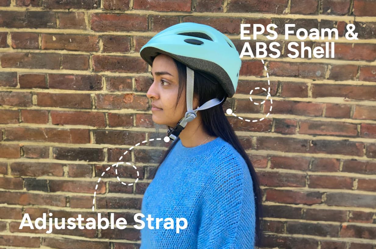 Bobbin Fahrradhelm, leicht, für Erwachsene, Herren, Damen, Sport, Kinder, Jungen und Mädchen, Fahrradhelm, Skylark-Sicherheit, 13 Belüftungsöffnungen mit verstellbarem Riemen (M, Grün) Sport & Freizeit