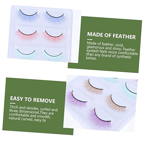 Miniatura 9 de 10 pares de pestañas postizas de colores, pestañas dramáticas, pestañas naturales vívidas, pestañas postizas para fiesta de Halloween, pestañas