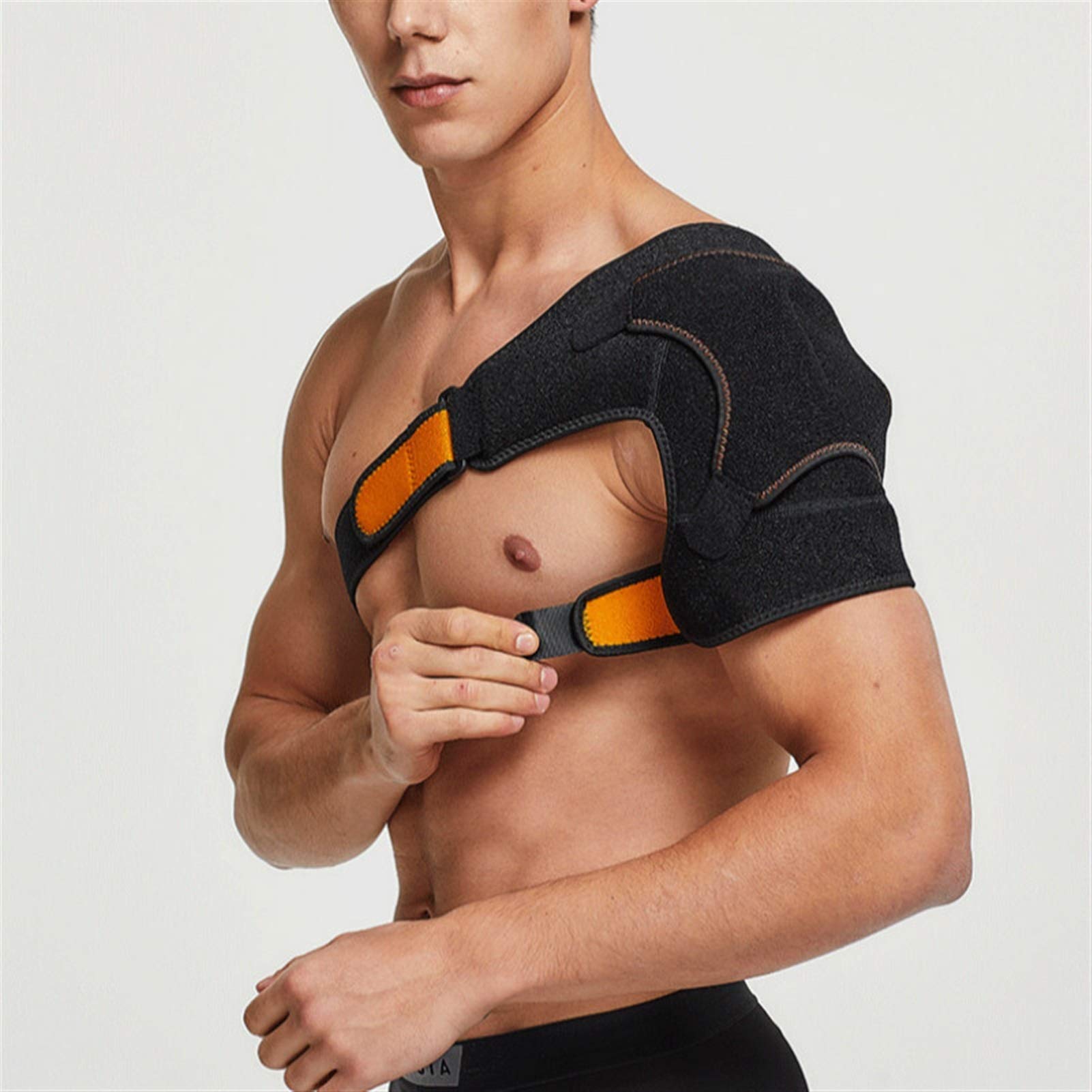 DSMYYXGS - Protector de hombro ajustable para deportes, soporte para cinturón y cinturón de neopreno elástico para alivio del dolor (talla única)