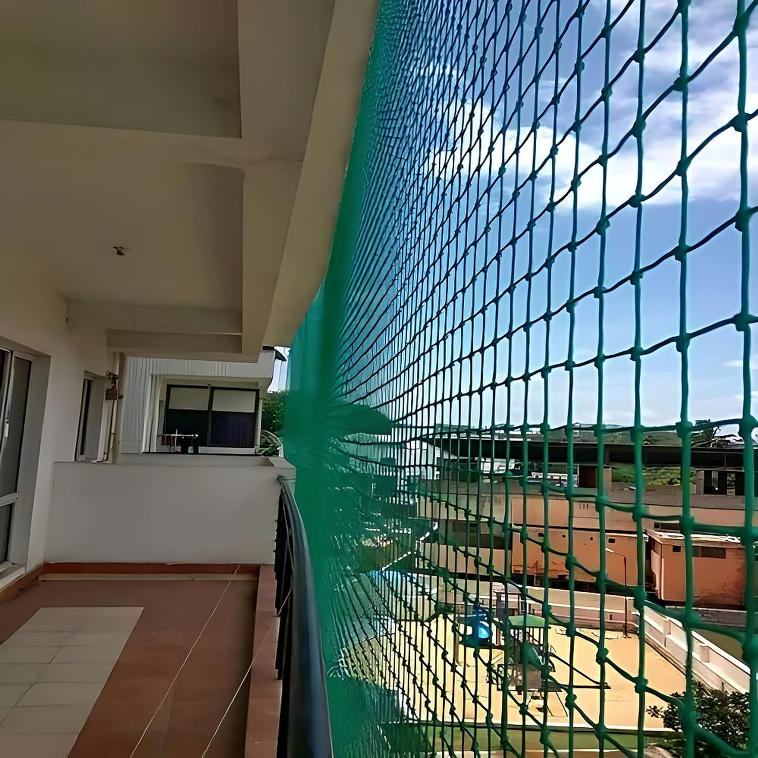 RAISCO Monkey Net/Cricket Net/Children Safety net/Nylon - (6X8 FT) -2 MM 30 Ply String Size 44 mm Hole, Green in Color Sample Kit Along (10X20 FT)-image-18