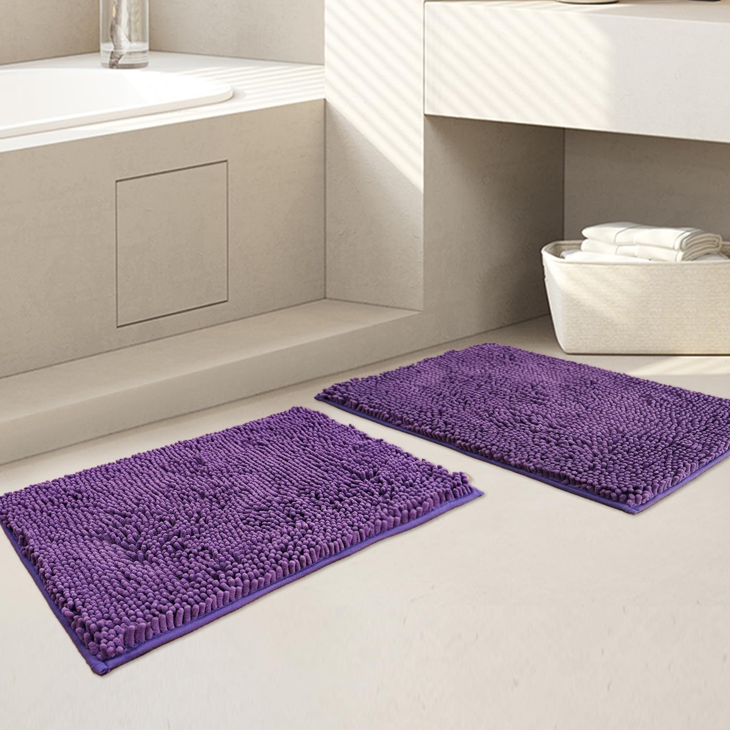 BOANKODU Bathroom Rugs Sets 2 Piece Bathroom Rugs Absorbs