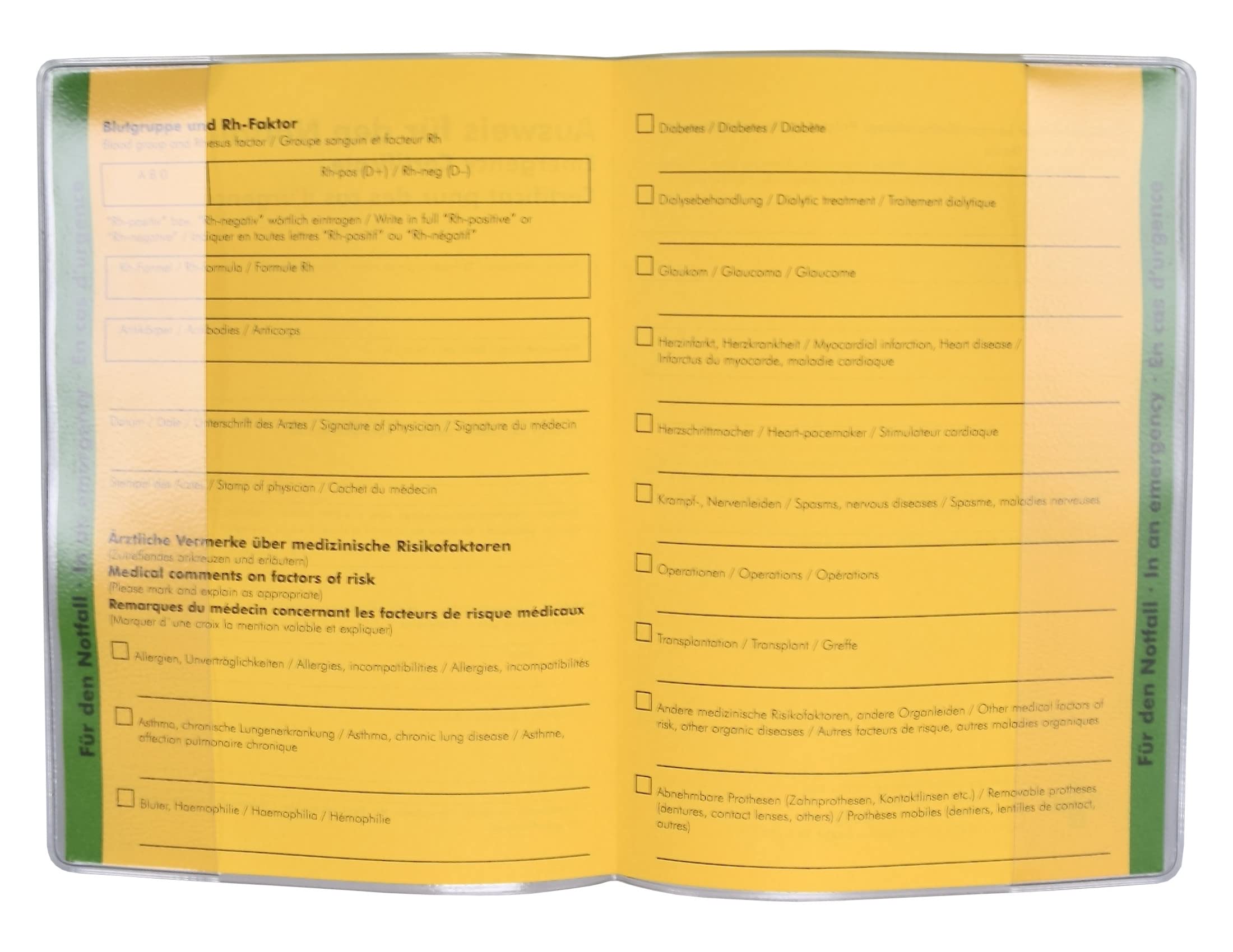 Notfall Kontaktkarten Set - Medizinische Infokarten Mit Schlüsselbändern