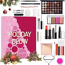 Makeup Advent Calendar - Luxury Beauty Collection, Glam Cosmetic Box | Radiant Skin Strengthening, Radiant Holiday Makeup Gift Products, Lasting Sparkle Effect for Celebration Parties