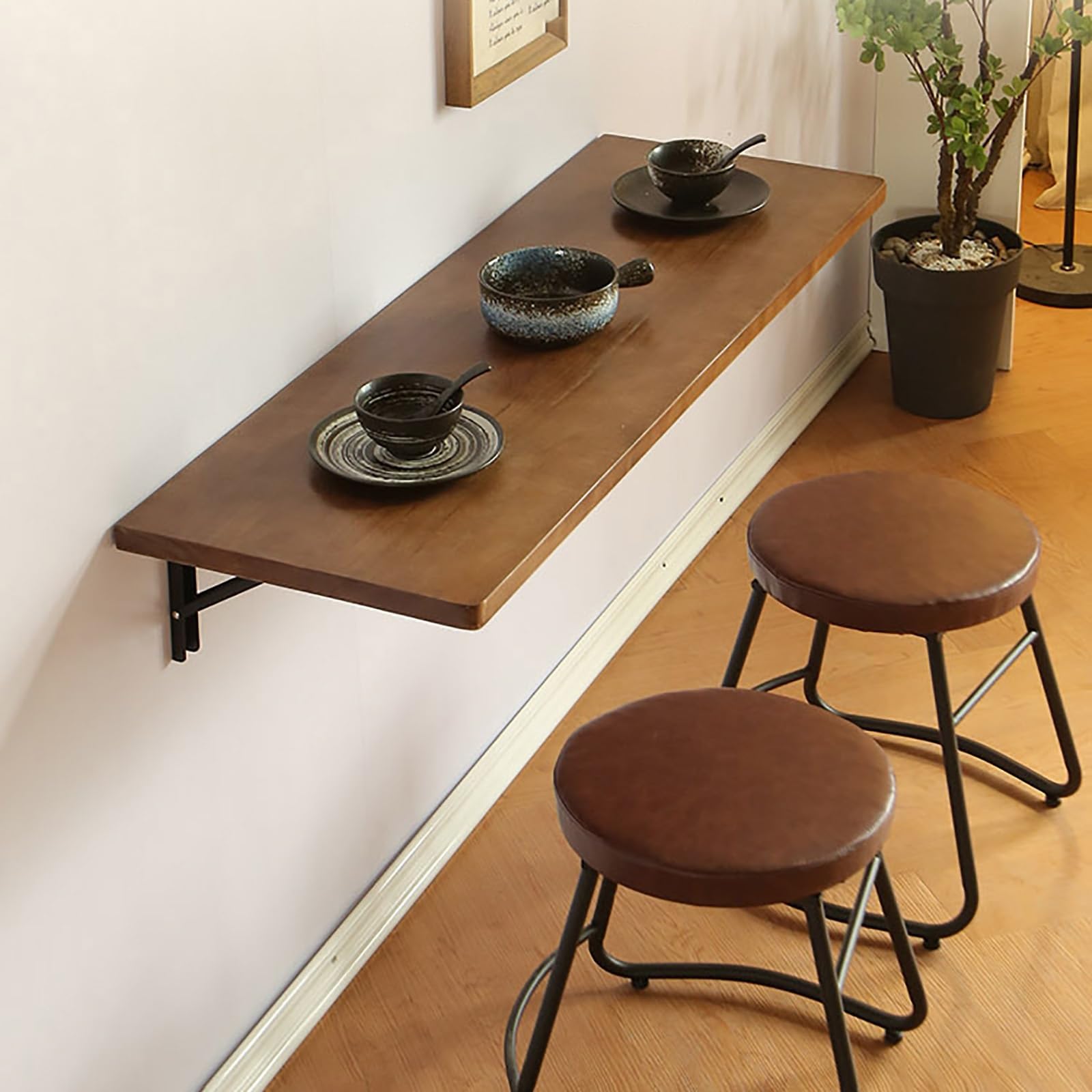 Bureau pliable petit espace et table cuisine murale rabattable L120xW45