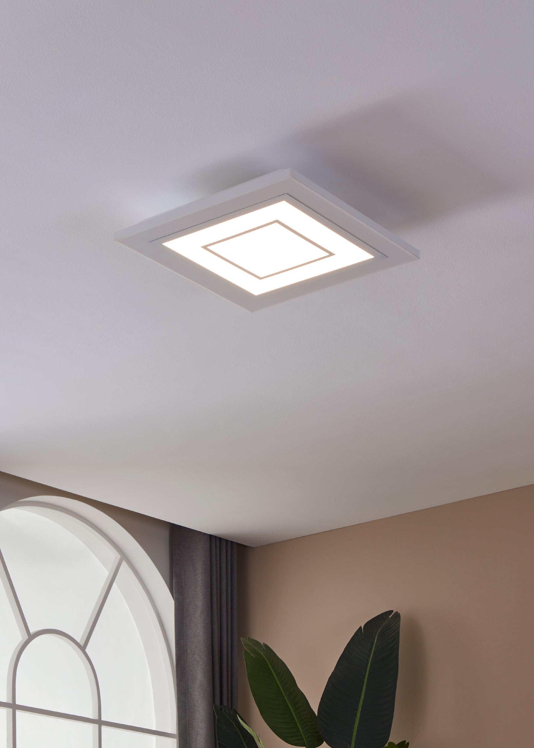 EGLO LED Panel Albarca, dimmbare Deckenleuchte, Aufbauleuchte für