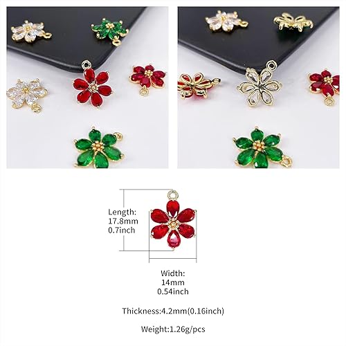 Miniatura 4 de Dijes de latón chapados en oro de circonita de cristal para hacer joyas, pulseras, collares, aretes, colgantes, suministros de manualidades,