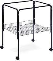 Prevue Pet Products SP2521S Rolling Bird Cage Stand with Shelf - Black Small, 25x21x29.5 Inches