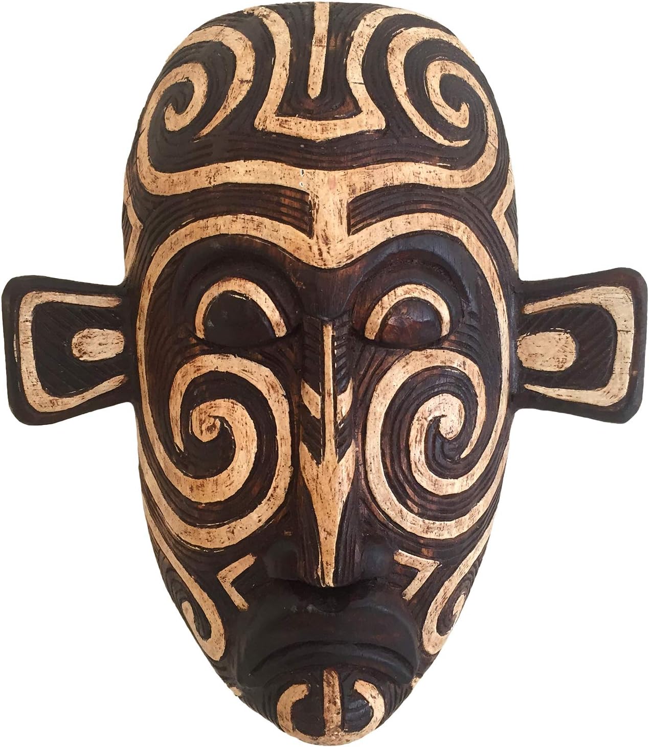 OMA African Mask Wood Carved African Tribal Wall Art Decor For Love And Fortune - Large Size