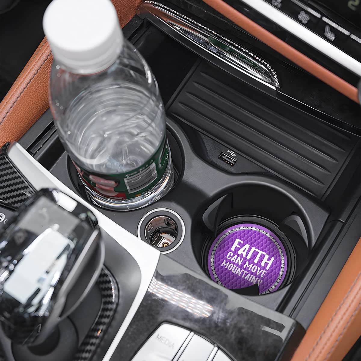 2 PCS Bling Car Cup Coasters - 2.75 Inch Crystal Rhinestone Drink Mats For Car Cup Holders