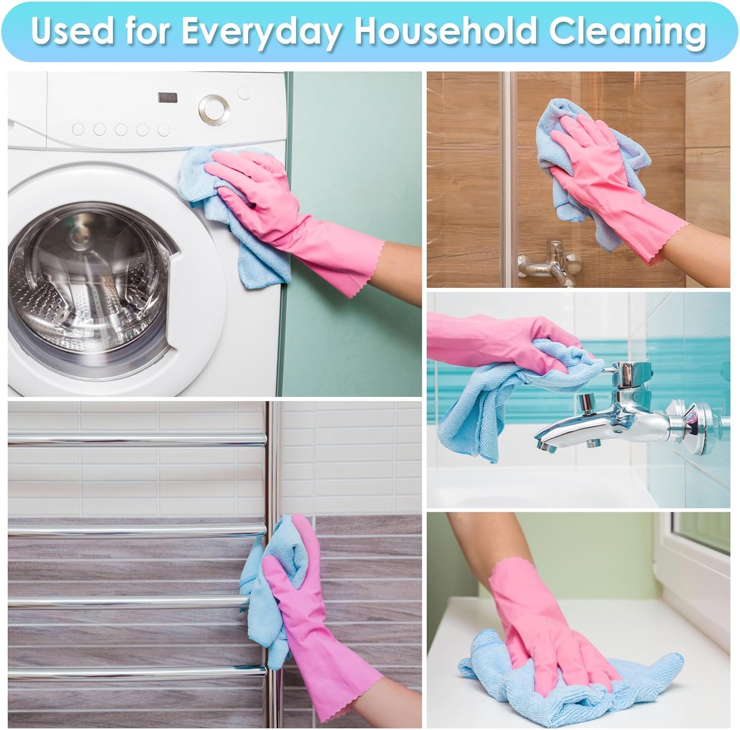 65 Pack Microfiber on a Roll Tear Away Towel, 10" x 10" Reusable Washable Microfiber Cloths Paper Towels Roll Absorbent Rag for Car Kitchen Cleaning