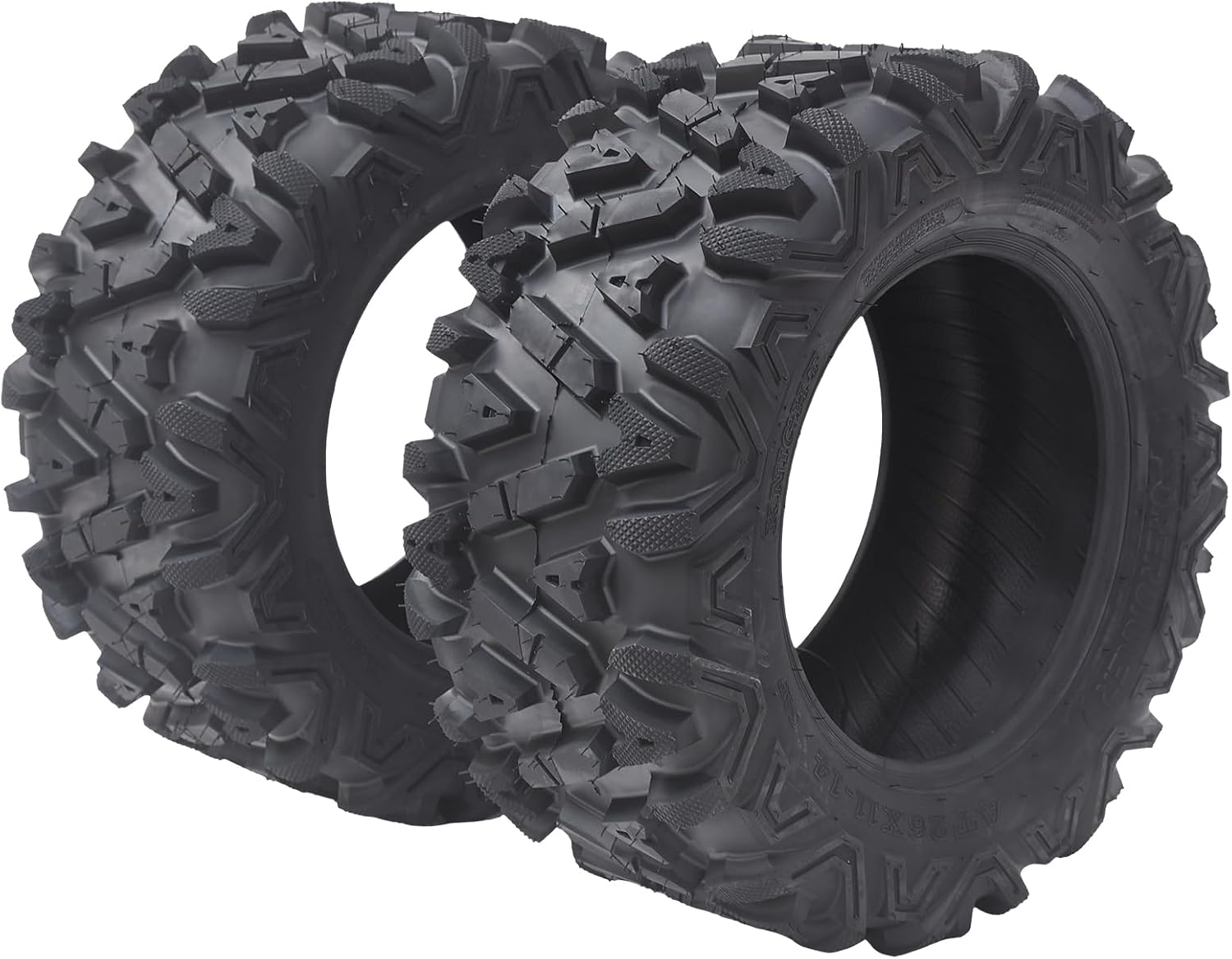 AT26x11-14 ATV Tires, 6PR Tubeless All Terrain UTV Tires, Heavy Duty Off-Road Mud Sand Trail Tires for ATV/UTV, 2 Pack