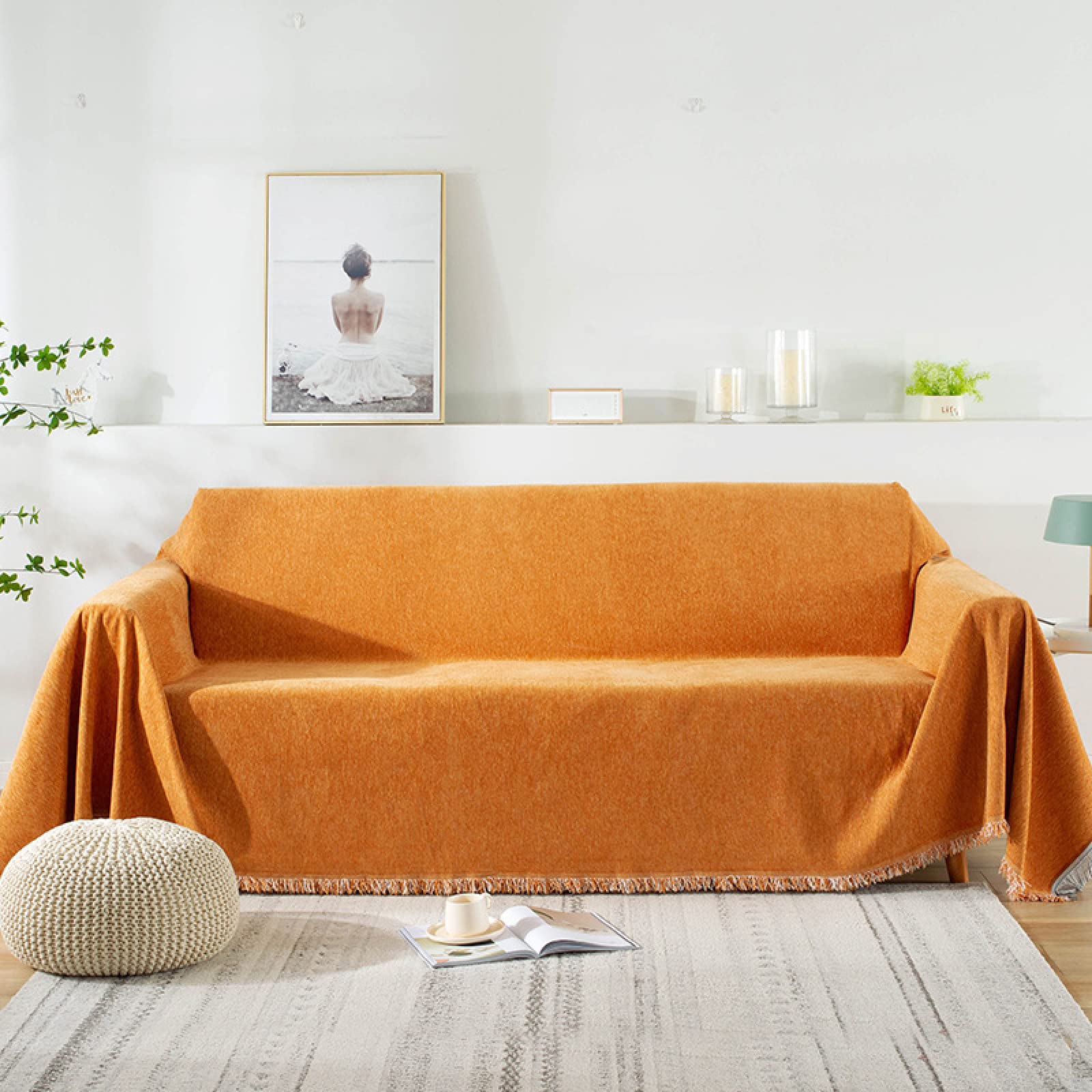 Couverture de canapé en Chenille, jeté de canapé 1 à 4 places pour salon cocooning