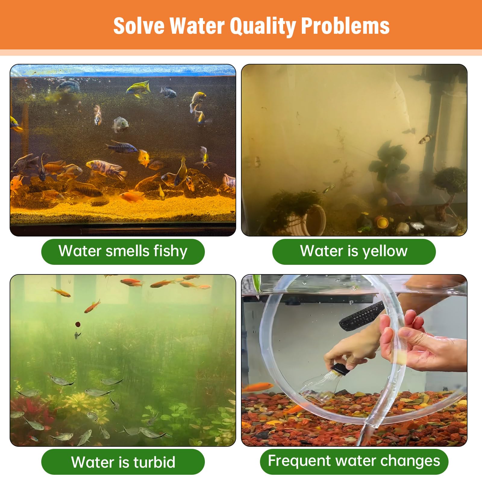 hygger Medios filtrantes de carbón para acuario, carbón activado de cáscara de coco natural de alta calidad para agua dulce y salada, carbón para tanque de peces, carbón de purificación de agua (44