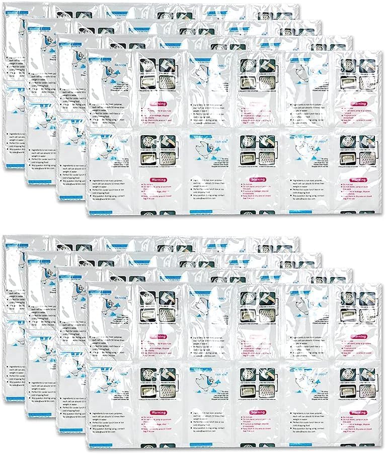 BLOBUSTE Ice Packs for Shipping and Coolers, 8Sheets, Reusable Ice Pack Sheets for Lunch Bags, Long Lasting Cold Dry Ice Packs for Shipping Frozen Food, Flexible Ice Blankets for Coolers