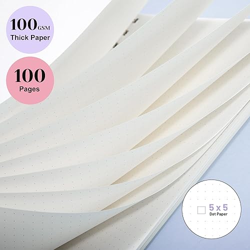 Miniatura 19 de Yoment Cuaderno de espiral con puntos y viñetas de 8.5 x 11 pulgadas, tamaño A4, cuadrícula de puntos grandes, papel de punto grueso de 3.53 oz/m²