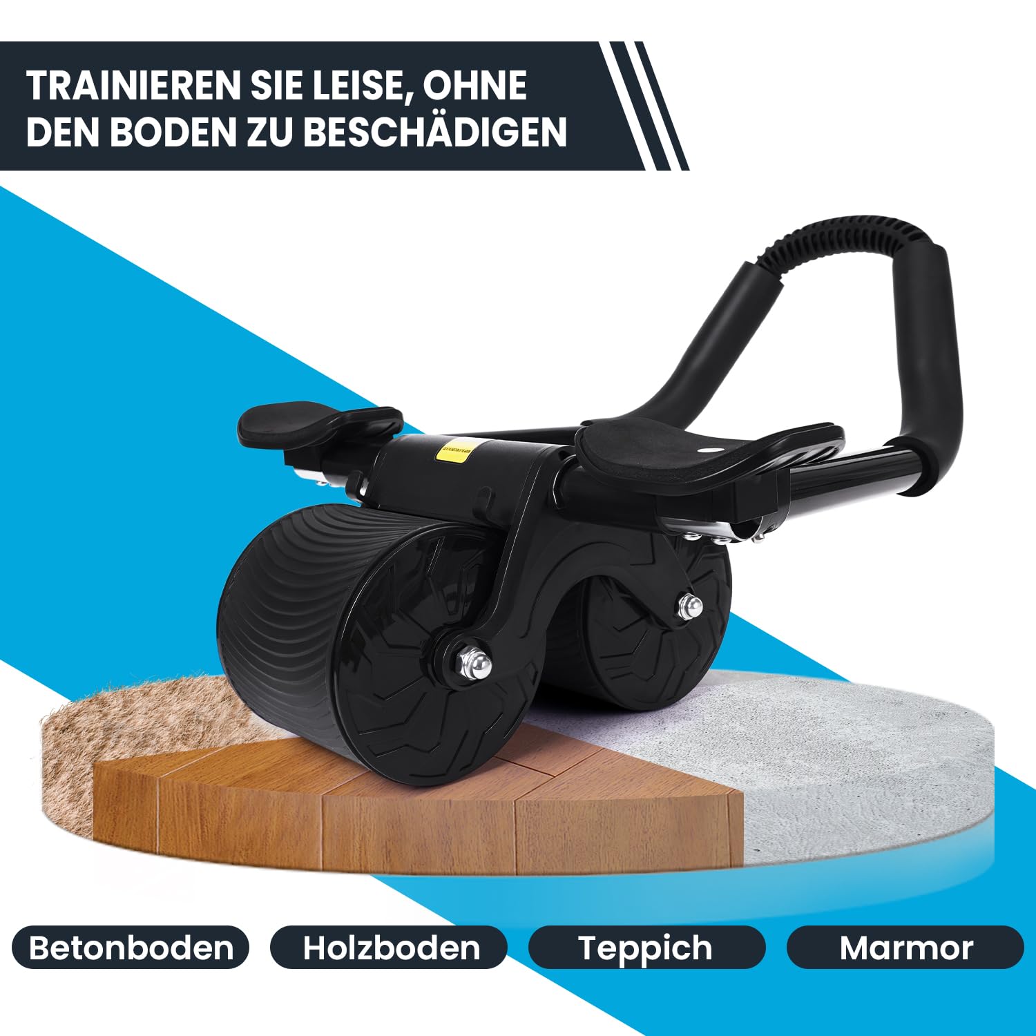 Roue abdominale à rebond automatique - Roue d'exercice 4D pour abdominaux - Avec support du coude - Appareil d'entraînement des abdominaux
