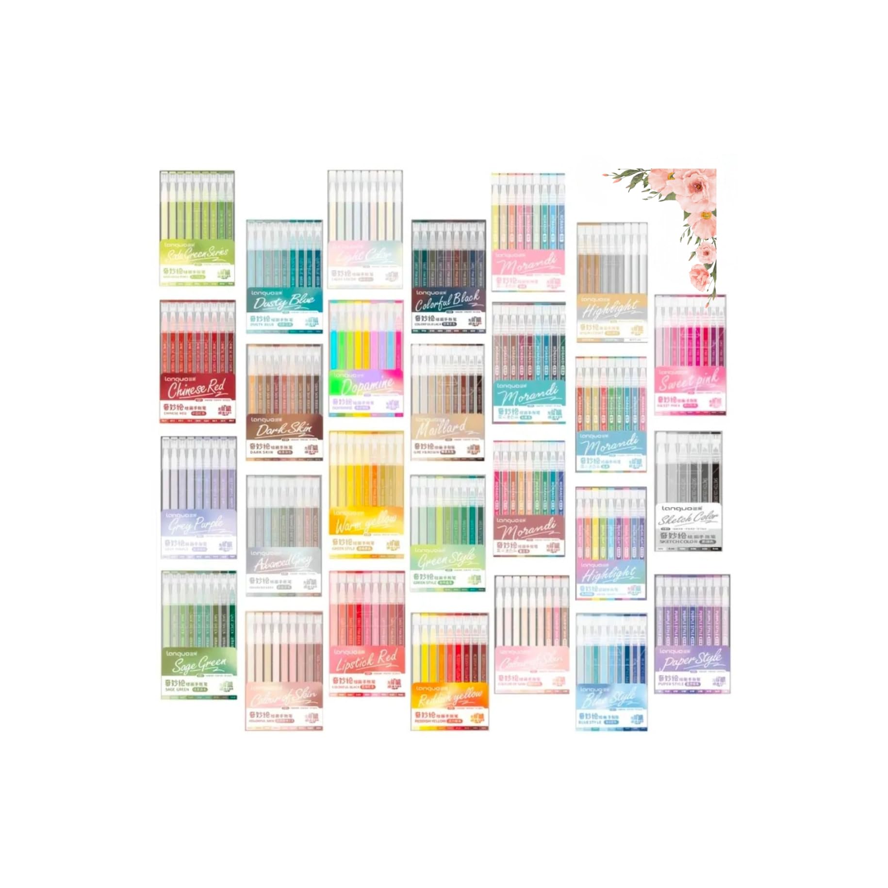 languo 240 penne gel / 27 scatole individuali / 234 colori unici, penna gel per adulti, bambini, per disegno, colorazione mistero, scarabocchiare mestieri Scrapbooking(0,6 mm)