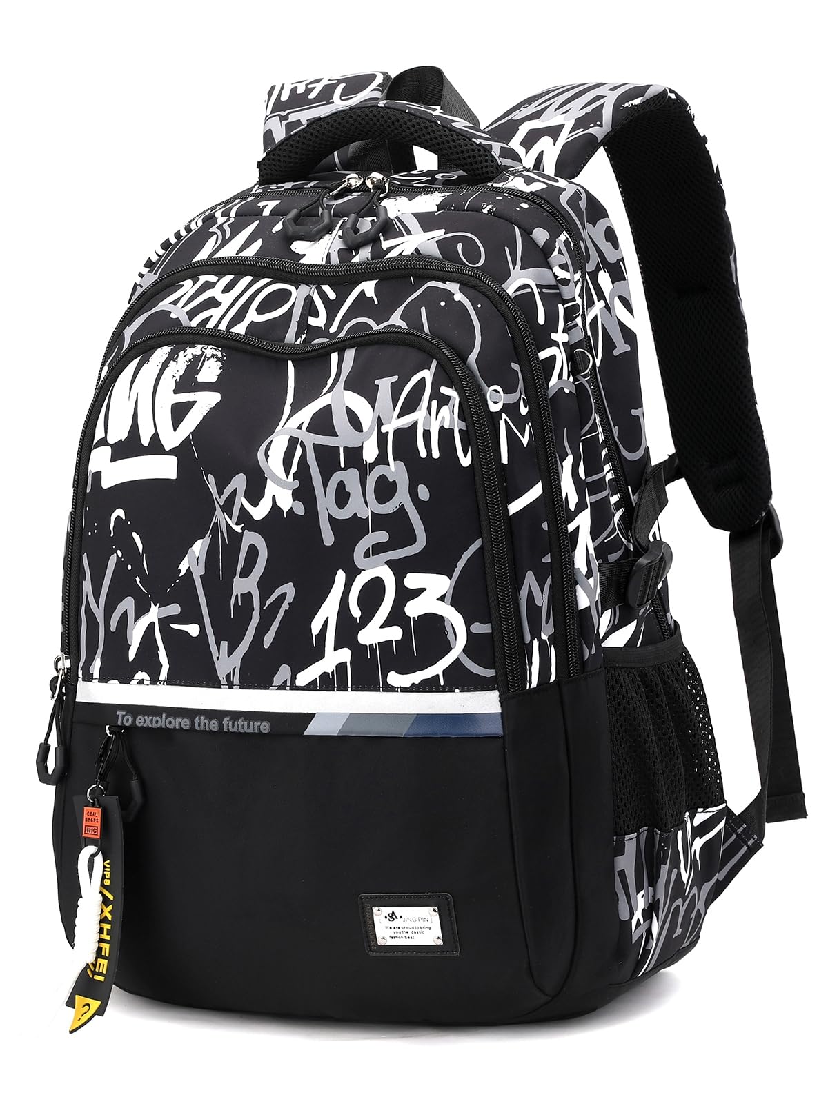 Amythe Mochila Escolar de Niño Adolescente - Mochila Colegio Chicos 10 12 16 18 años - Mochila para portátil de 15.6" - Ligera Mochila de Viaje Instituto Grande Impermeable de Moda, Negro