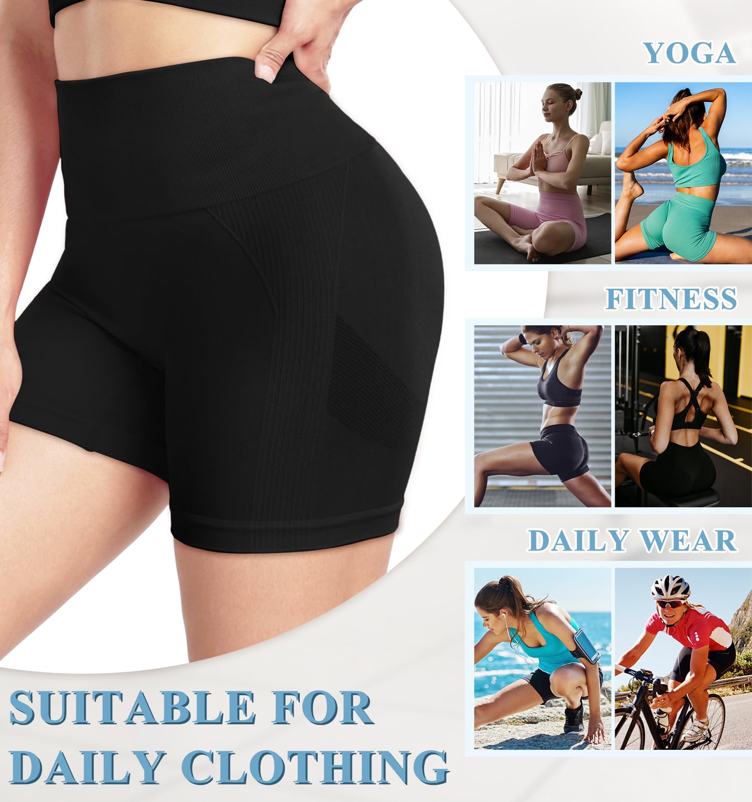 Pantaloncini Palestra Donna Vita Alta Leggins Sportivi Donna Corti Push Up Senza Cuciture Shorts Opachi per Palestra Fitness Corsa Yoga Joggin Allenamento