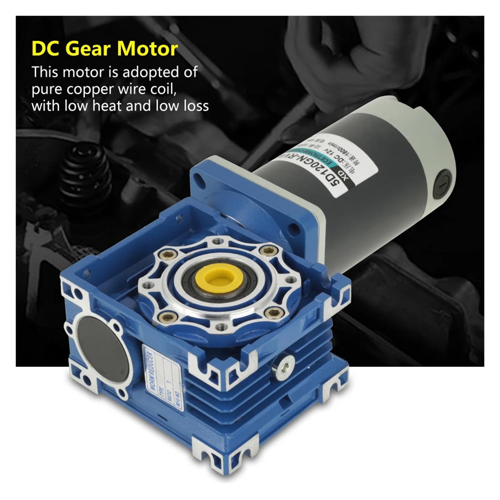 RV40 Schneckengetriebemotor 12 V/24 V 120 W RV40 Geschwindigkeit einstellbar CW/CCW mit Selbsthemmung für Garagentor(21,24V)