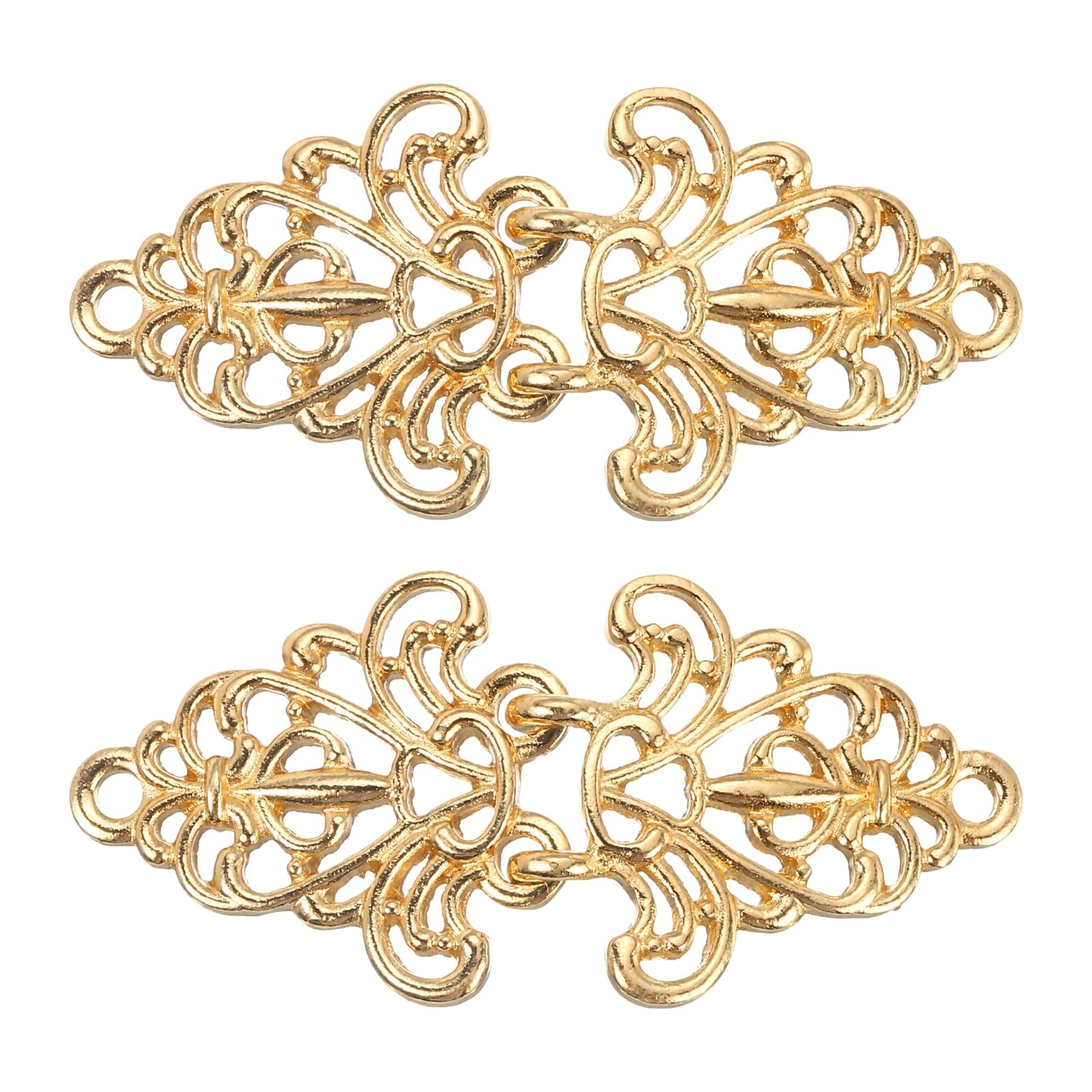 Metal Frog Closure Buttons, Ranveer Singh Style, Gold Decorative Toggle Hook Fasteners, Chinese Knot Style Two-Part Sewing Buttons for Bandhgala, Jodhpuri, Sherwani, Blazer, Coat & Kurta for Men & Women Pack of 2 Pieces-image-9