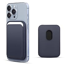 WALLFID Porta Carte Magnetico in Pelle Compatibile con MagSafe per iPhone 17, 16, 15, 14, 13 e 12 – Sottile, Compatto e Sicuro, fino a 3 Carte con Protezione RFID(Blu Baltico)