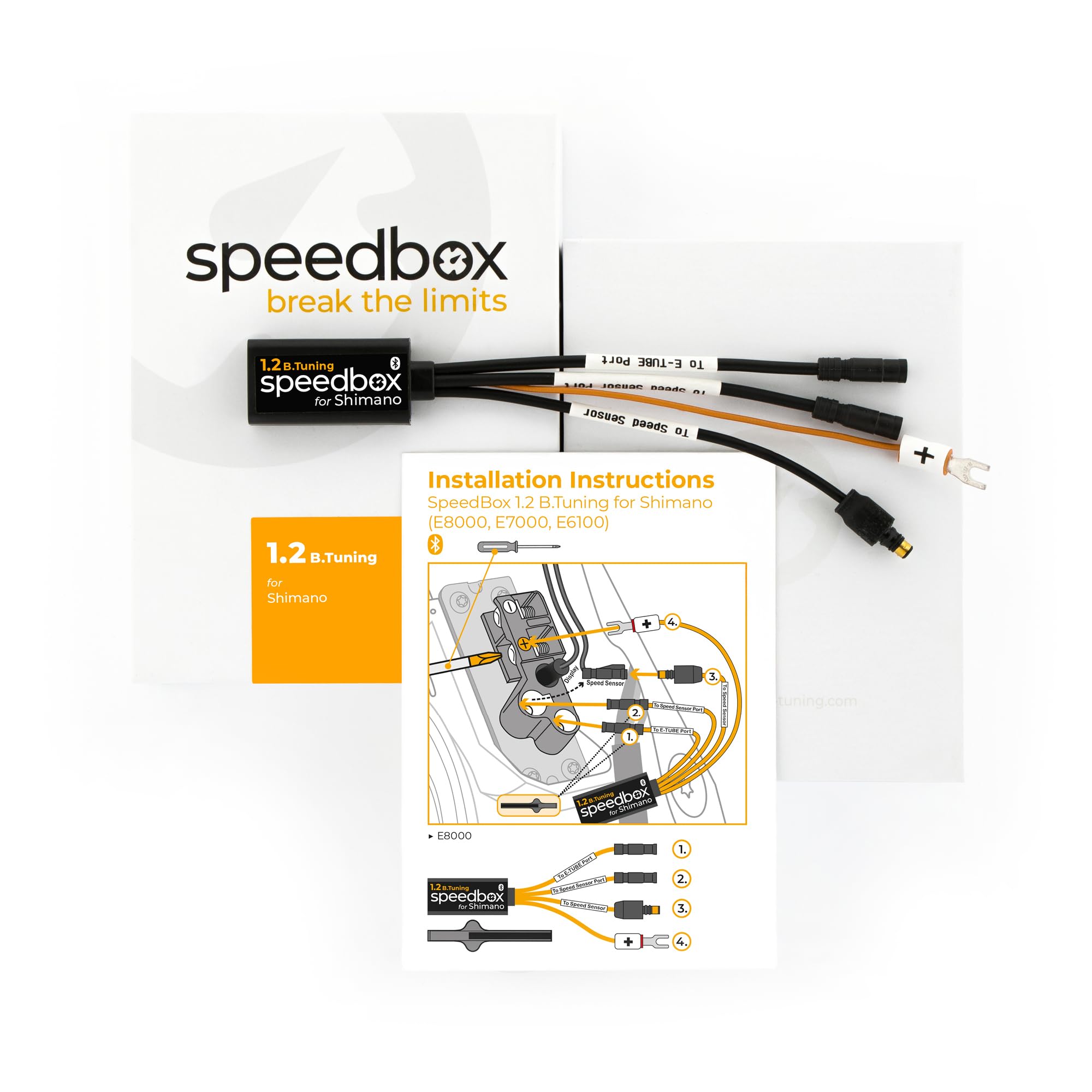 SpeedBox 1.2 Bluetooth Módulo de Rendimiento E-Bike, Shimano E8000–E5000 | Velocidad de asistencia ajustable, SpeedBox Connect App, Compatible E8000, E7000, E6100, E5000