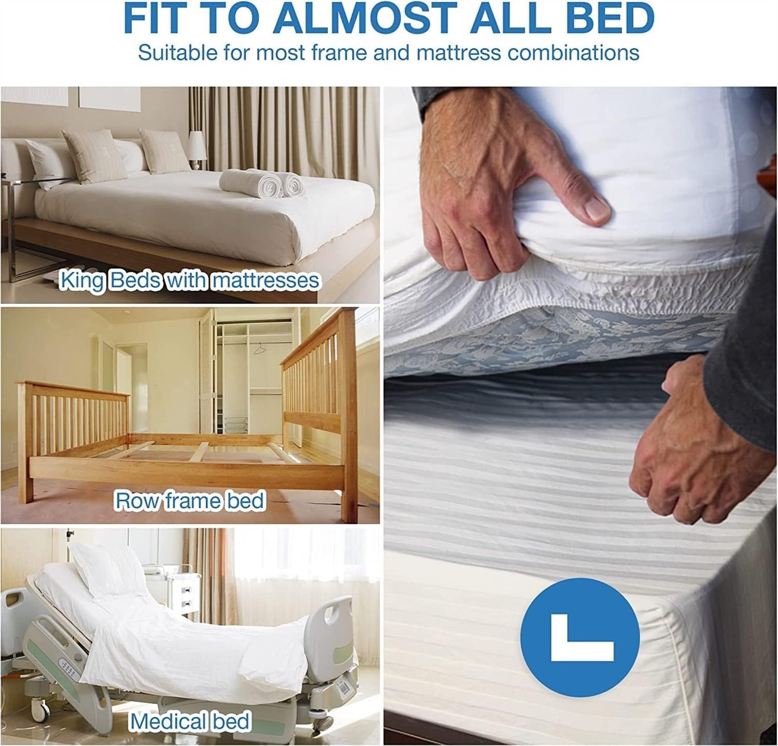Sponde di Assistenza al Letto for Anziani Sponda del Letto con Custodia for Organizer e Cinghia di Ancoraggio Maniglia Medica di Sicurezza for Letto for Evitare Cadute King Queen Full & Twin