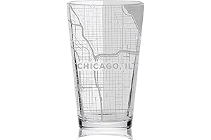 Vintage Chicago Wine Glass: City Street Map Engraved Drinking Gift
