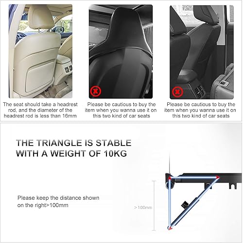 Miniatura 5 de CPROSP Bandeja de asiento para volante de automóvil, plegable, portátil, con cajón para ratón, para comer, escribir, trabajar en el automóvil, con