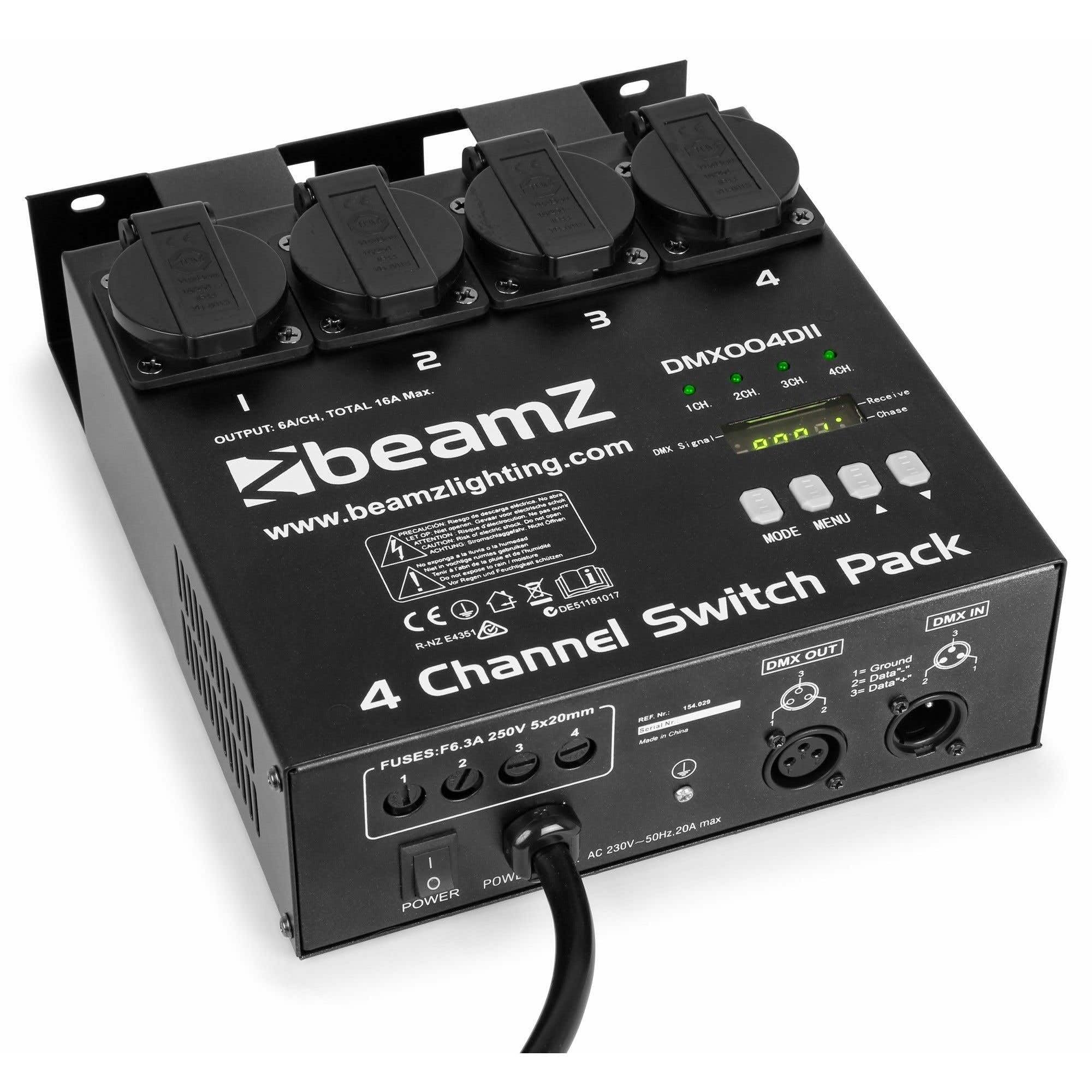 BeamZ DMX004DII - Contrôleur DMX, Commutateur d'Éclairage, 16 Programmes Intégrés, Vitesse de Poursuite Réglable, Idéal pour DJ Professionnels