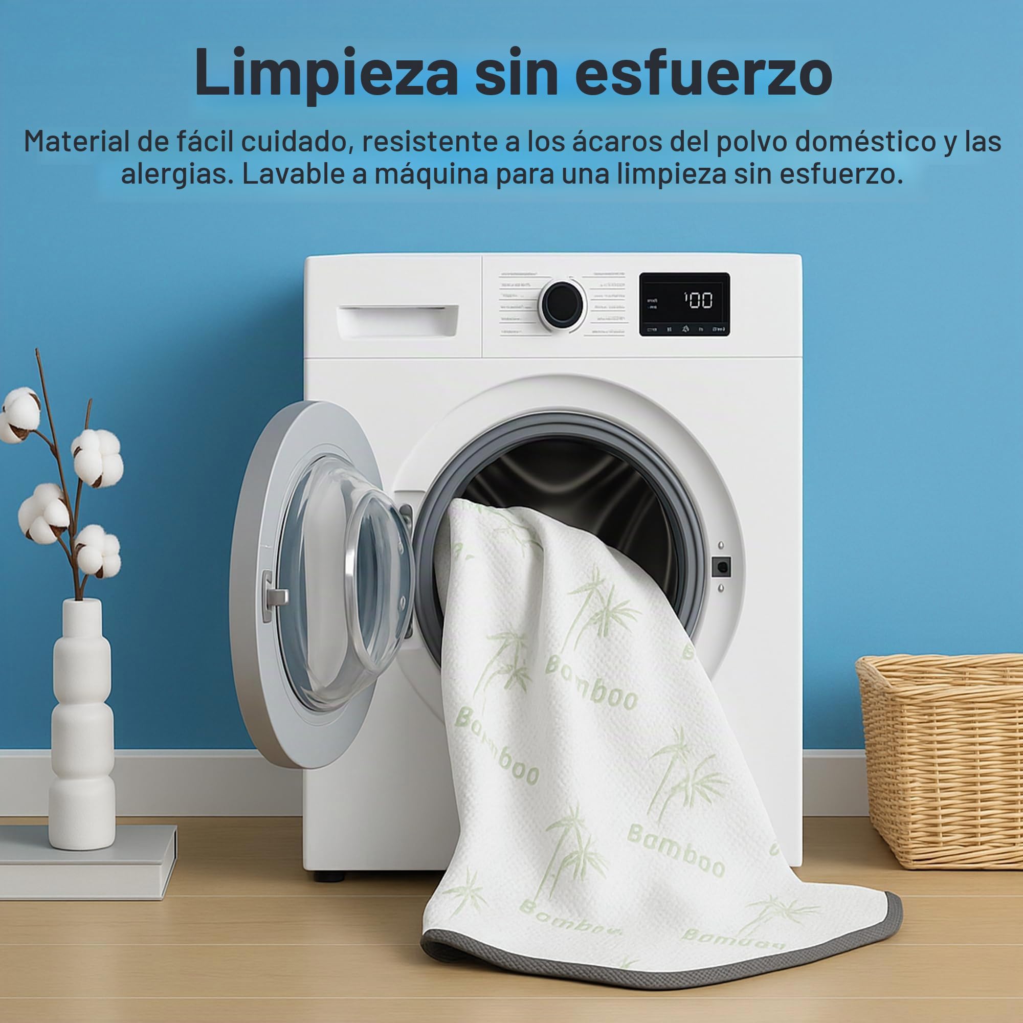 MKS.® Gel Topper 180 x 200 cm, H2 H3 Topper con 7 cm de espuma viscoelástica de gel, confort, con flujo de aire 3D, viscoelástico con funda de bambú extraíble | H2 H3 - Protector de colchón con espuma viscoelástica de gel de 7 cm, con flujo de aire 3D