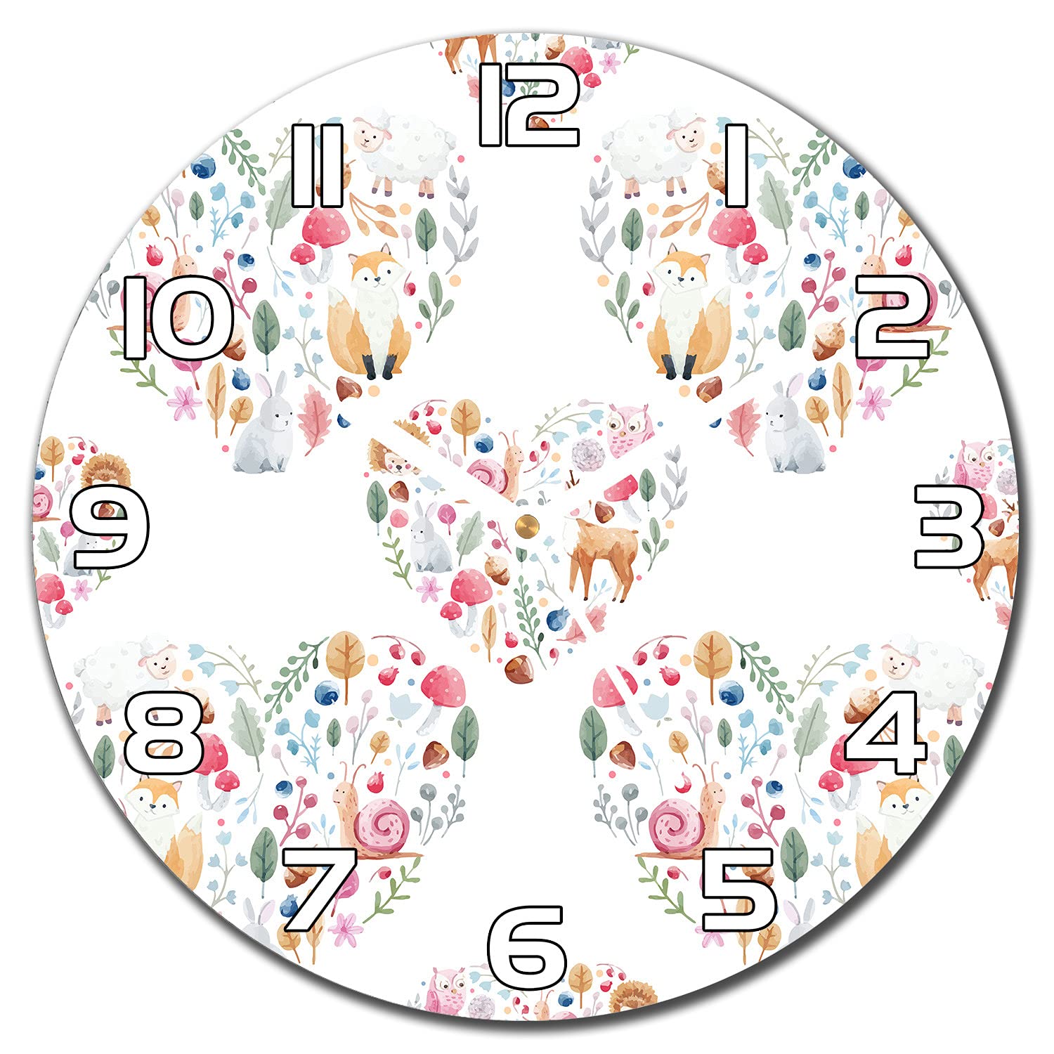 Horloge en verre lisible aiguilles blanches 30 cm pour mur sombre ou cuisine