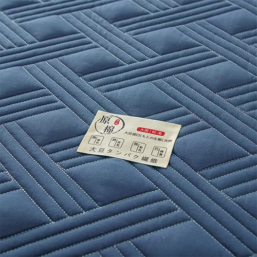 Miniatura 6 de Sábanas resistentes al encogimiento y a la decoloración, color naranja, tamaño Queen, protector de colchón acolchado de algodón crudo, sábanas de