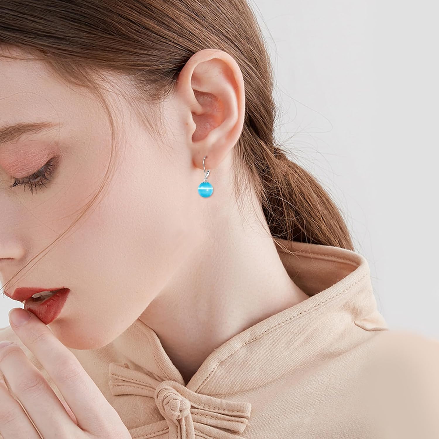 925 Sterling Silver Pearl Leverback Earrings Dangle Drop Jewelry Gifts for Women - Image 2