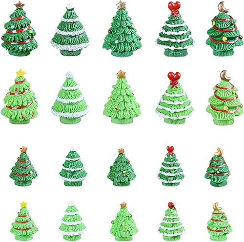 Miniatura 53 de 17 figuras miniatura de Navidad de resina para ocultar Papá Noel, muñeco de nieve, pingüino, reno, árbol de Navidad para mesa de jardín, globo