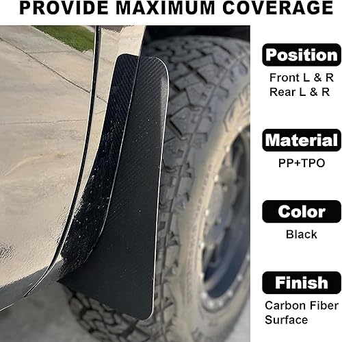 Miniatura 8 de Aletas universales para barro con efecto de fibra de carbono, protectores contra salpicaduras, guardabarros, guardabarros, guardabarros,