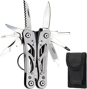 Multi-Tool 13-in-1 Mini Size, 2.8 inches 7 cm After Storage, Multiplier, Multi-functional Pliers, Multi-functional Pliers, Survival Tool, Wire Cutter, Saw, Screwdriver, Bottle Opener, Plier,