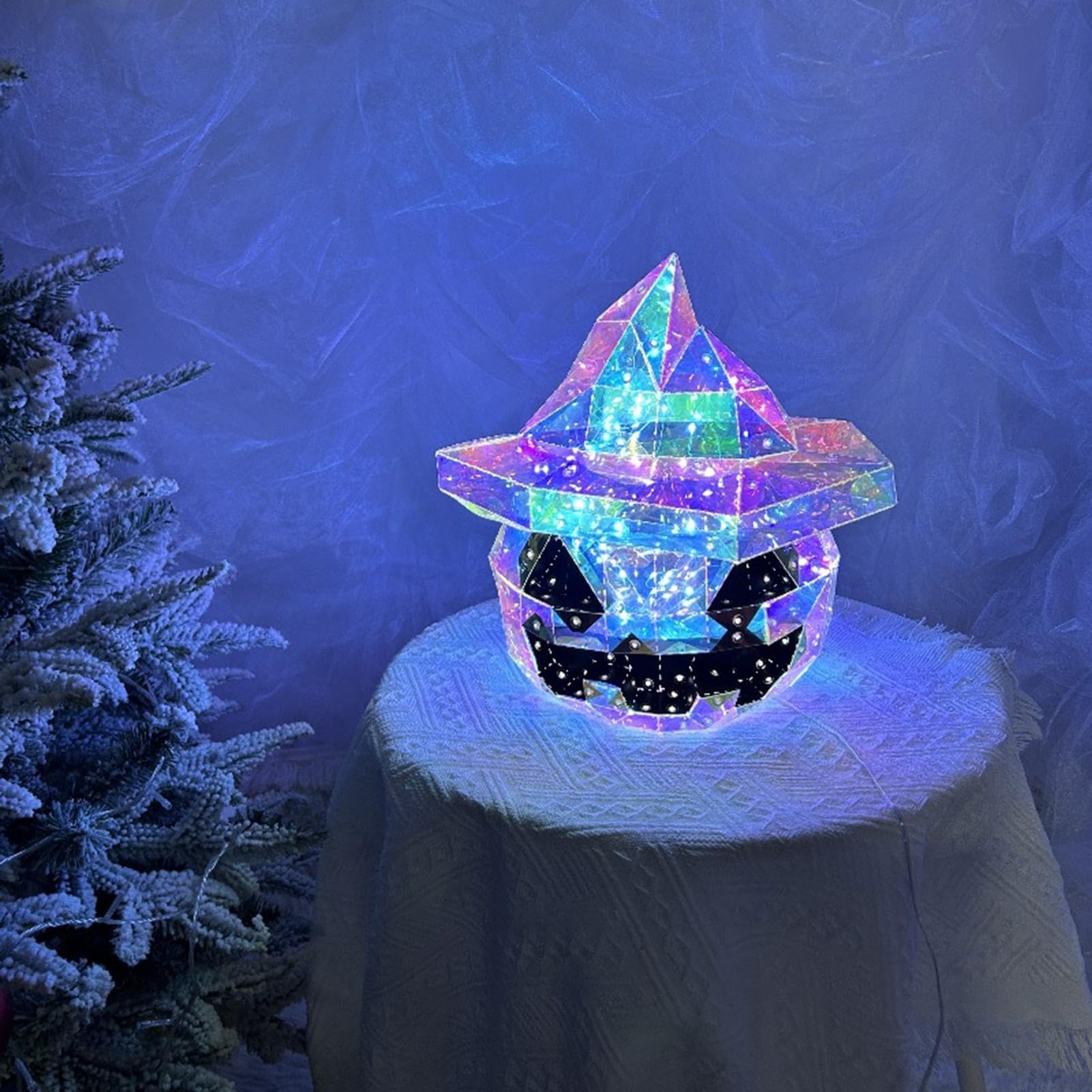 Lámpara de Calabaza lámpara de figurilla ornamental de terror con sombrero