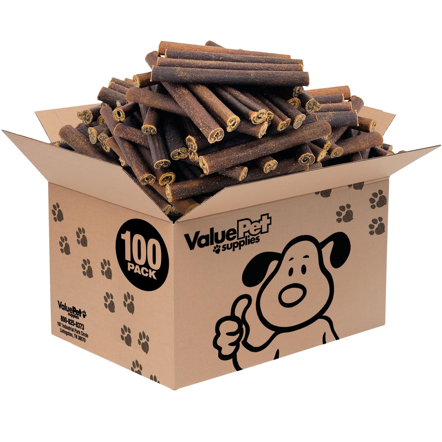 ValueBull Collagen Sticks for Dogs, 6 Inch Thick Chews, Natural Long-Lasting Dog Treats, 100 Count Bulk Pack - Supports Joints, Skin & Coat with