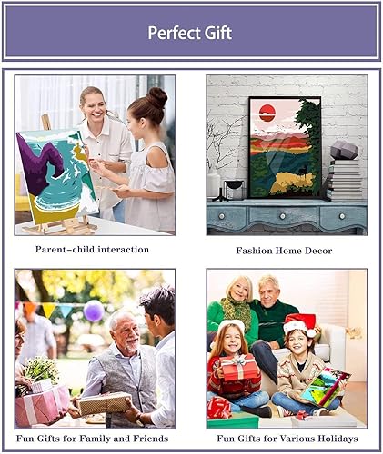 Miniatura 7 de LWZAYS Pintura por números para adultos, pintura por números, paisaje de montaña y lago, sin marco, pintura al óleo, pinturas acrílicas para arte de